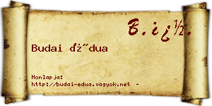 Budai Édua névjegykártya